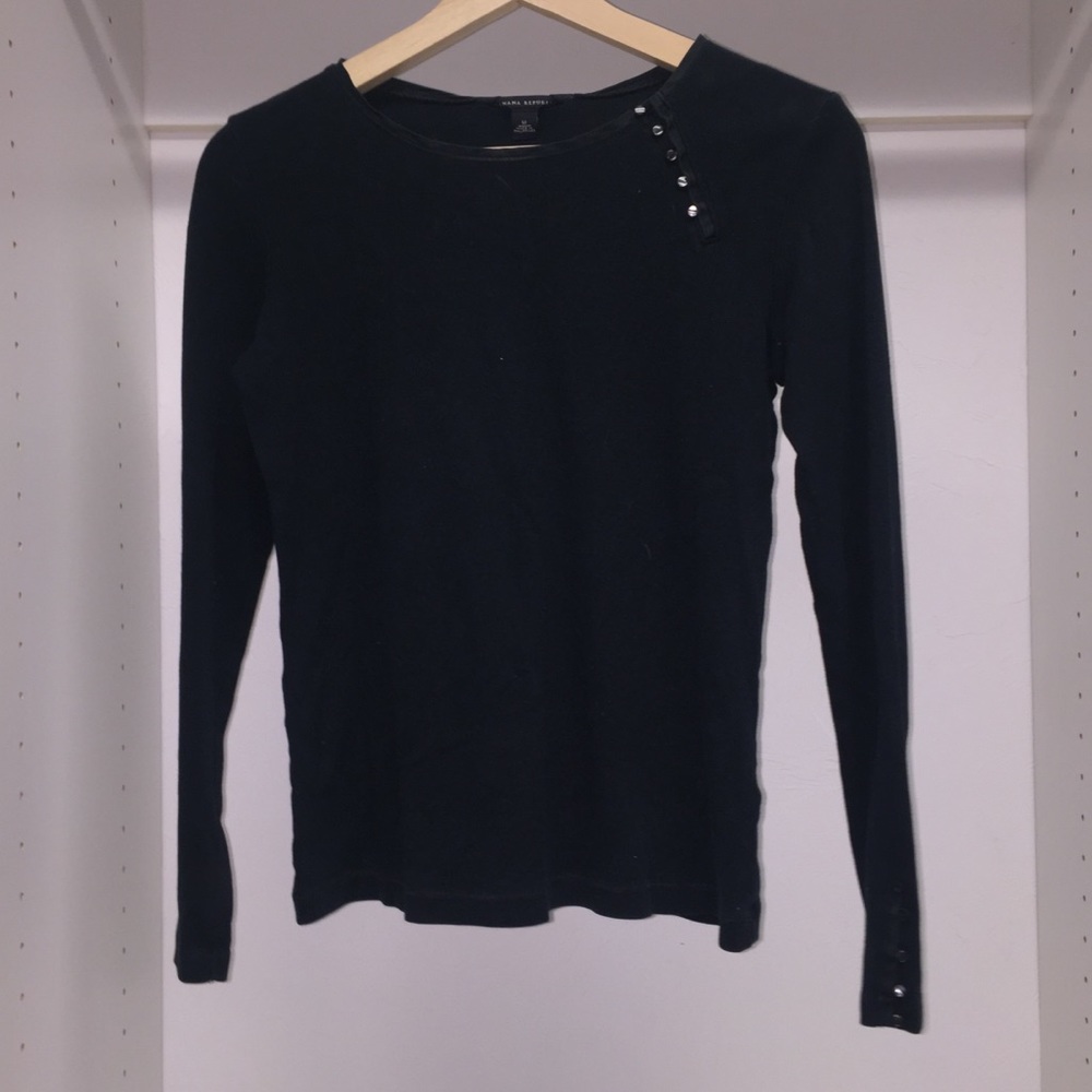 banana republic black long sleeve with buttons